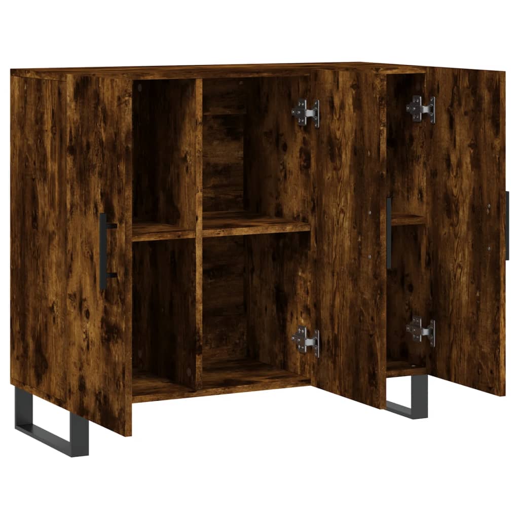 Dressoir 90x34x80 cm bewerkt hout gerookt eikenkleurig is nu te koop bij PeponiXL, paradijselijk wonen!