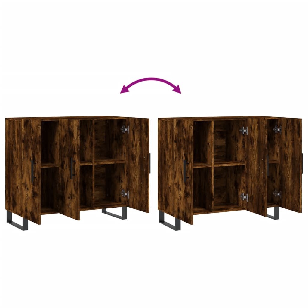 Dressoir 90x34x80 cm bewerkt hout gerookt eikenkleurig is nu te koop bij PeponiXL, paradijselijk wonen!