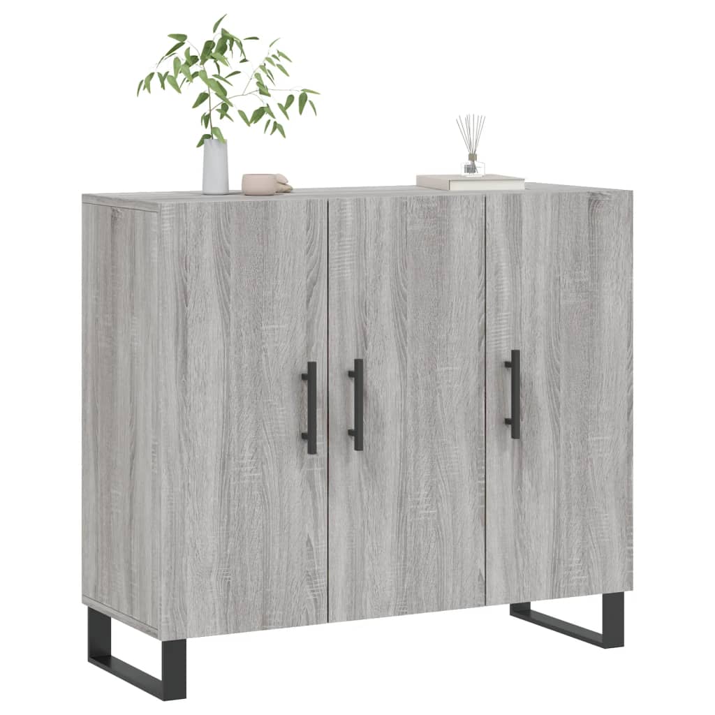 Dressoir 90x34x80 cm bewerkt hout grijs sonoma eikenkleurig is nu te koop bij PeponiXL, paradijselijk wonen!