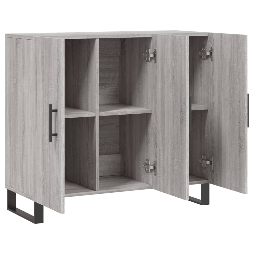 Dressoir 90x34x80 cm bewerkt hout grijs sonoma eikenkleurig is nu te koop bij PeponiXL, paradijselijk wonen!