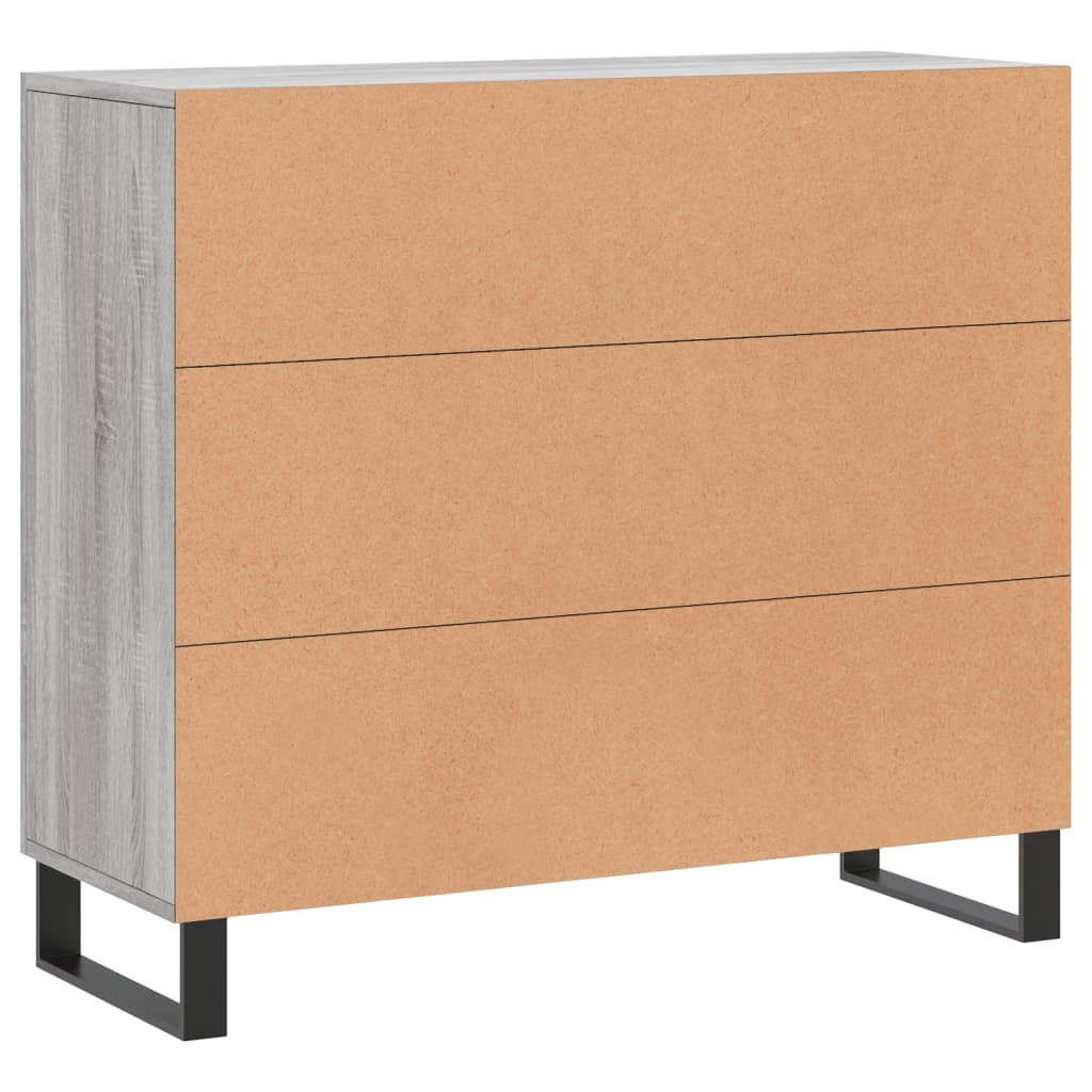 Dressoir 90x34x80 cm bewerkt hout grijs sonoma eikenkleurig is nu te koop bij PeponiXL, paradijselijk wonen!