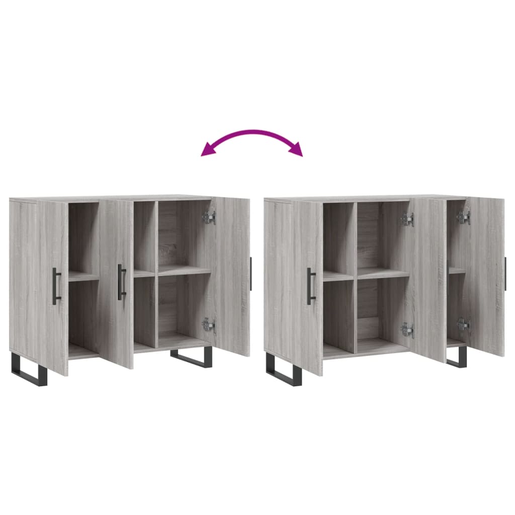 Dressoir 90x34x80 cm bewerkt hout grijs sonoma eikenkleurig is nu te koop bij PeponiXL, paradijselijk wonen!
