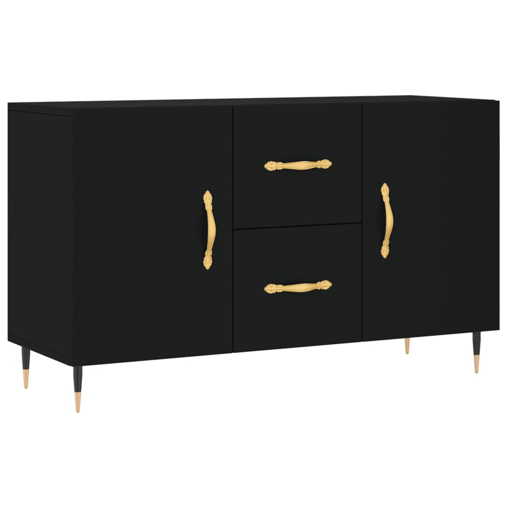 Dressoir 100x36x60 cm bewerkt hout zwart is nu te koop bij PeponiXL, paradijselijk wonen!