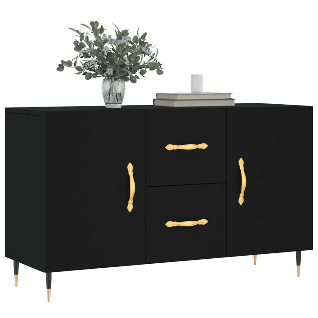 Dressoir 100x36x60 cm bewerkt hout zwart is nu te koop bij PeponiXL, paradijselijk wonen!