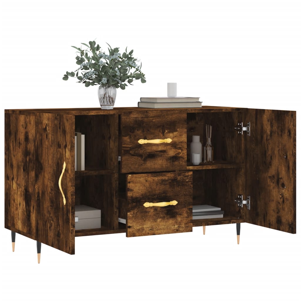 Dressoir 100x36x60 cm bewerkt hout gerookt eikenkleurig is nu te koop bij PeponiXL, paradijselijk wonen!
