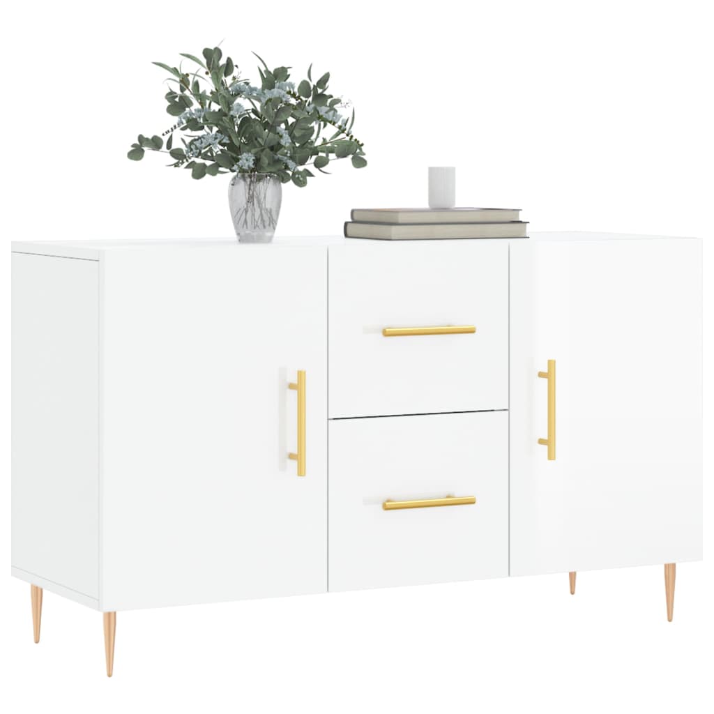Dressoir 100x36x60 cm bewerkt hout hoogglans wit is nu te koop bij PeponiXL, paradijselijk wonen!