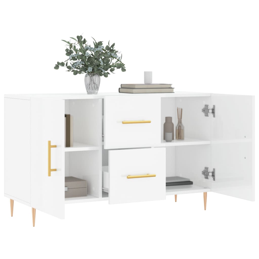 Dressoir 100x36x60 cm bewerkt hout hoogglans wit is nu te koop bij PeponiXL, paradijselijk wonen!
