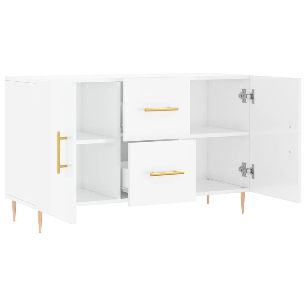 Dressoir 100x36x60 cm bewerkt hout hoogglans wit is nu te koop bij PeponiXL, paradijselijk wonen!