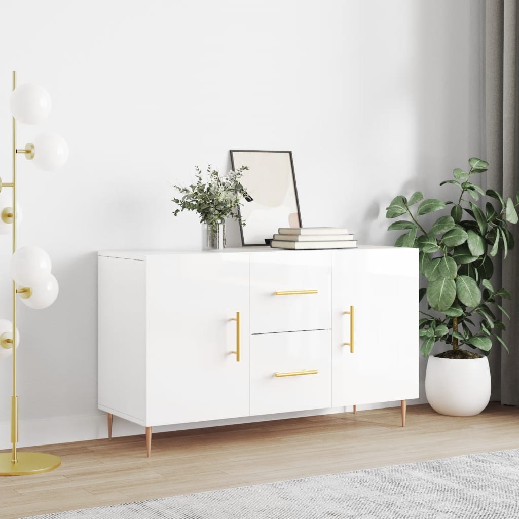 Dressoir 100x36x60 cm bewerkt hout hoogglans wit is nu te koop bij PeponiXL, paradijselijk wonen!