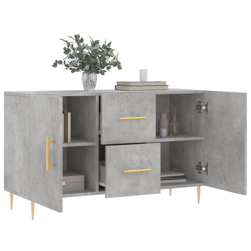 Dressoir 100x36x60 cm bewerkt hout betongrijs is nu te koop bij PeponiXL, paradijselijk wonen!