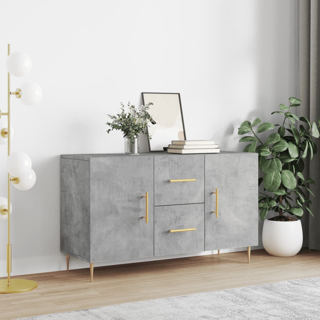 Dressoir 100x36x60 cm bewerkt hout betongrijs is nu te koop bij PeponiXL, paradijselijk wonen!