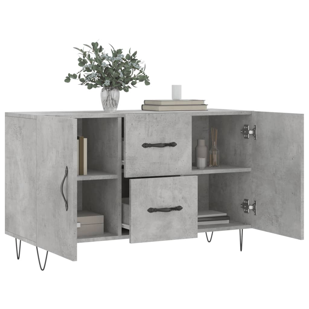 Dressoir 100x36x60 cm bewerkt hout betongrijs is nu te koop bij PeponiXL, paradijselijk wonen!
