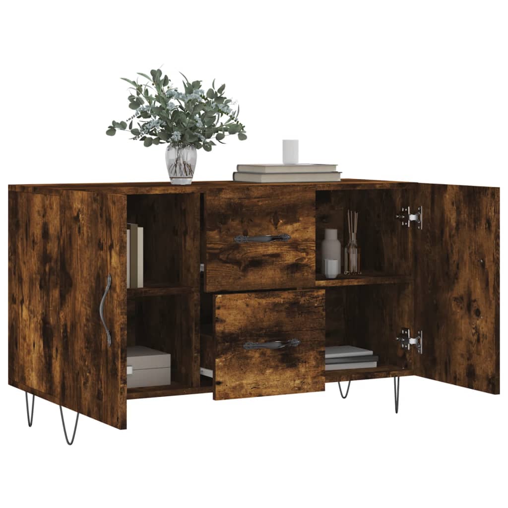 Dressoir 100x36x60 cm bewerkt hout gerookt eikenkleurig is nu te koop bij PeponiXL, paradijselijk wonen!