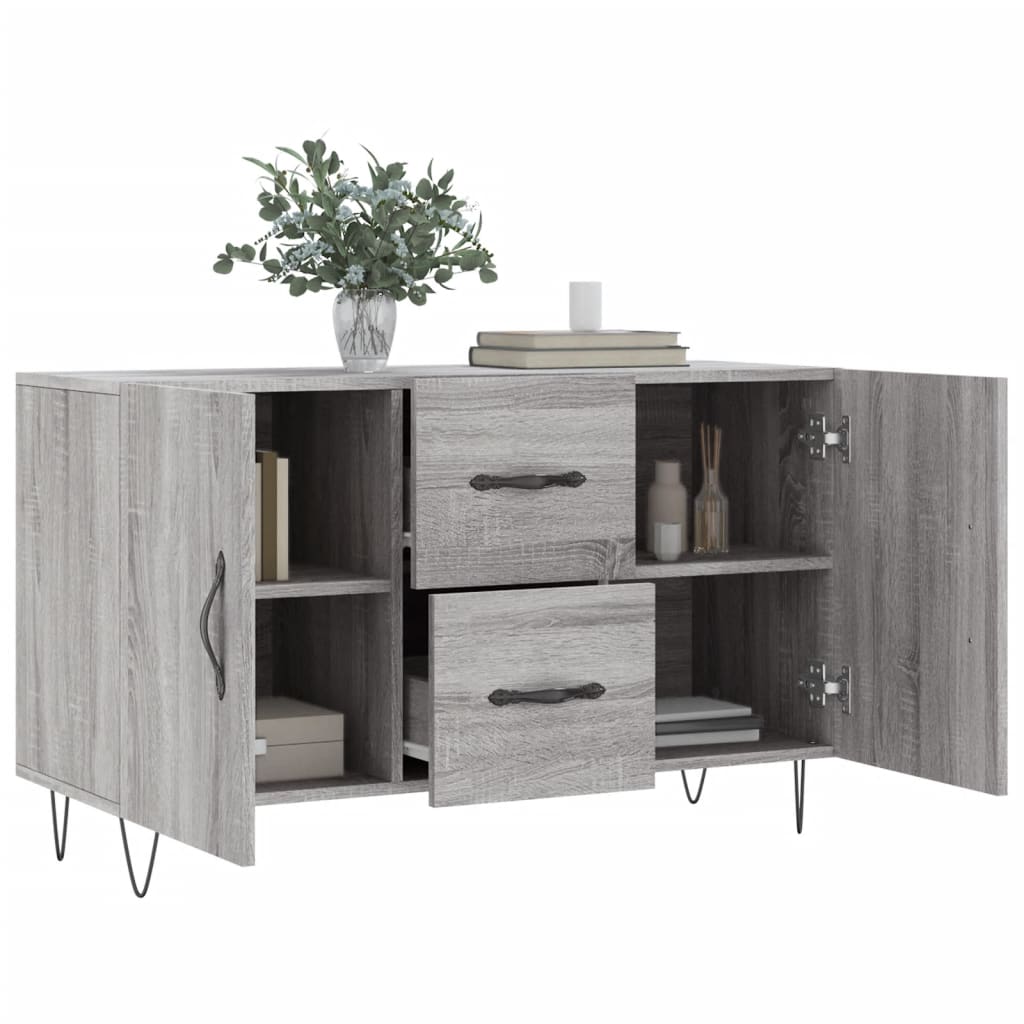 Dressoir 100x36x60 cm bewerkt hout grijs sonoma eikenkleurig is nu te koop bij PeponiXL, paradijselijk wonen!