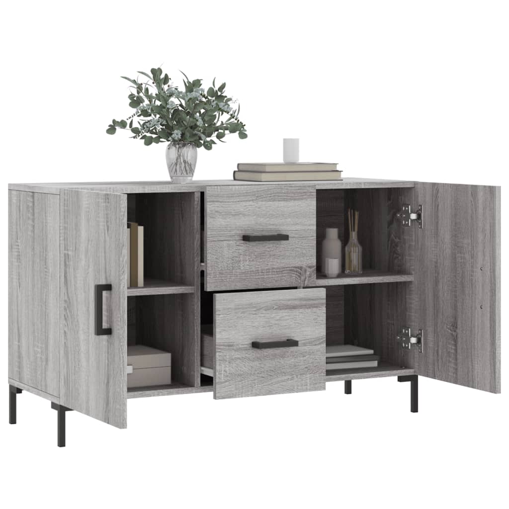 Dressoir 100x36x60 cm bewerkt hout grijs sonoma eikenkleurig is nu te koop bij PeponiXL, paradijselijk wonen!