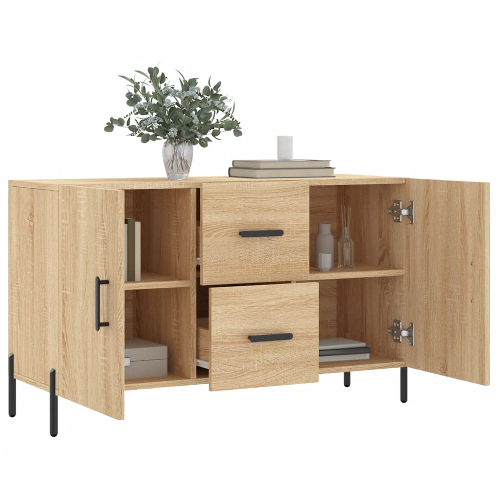Dressoir 100x36x60 cm bewerkt hout sonoma eikenkleurig is nu te koop bij PeponiXL, paradijselijk wonen!