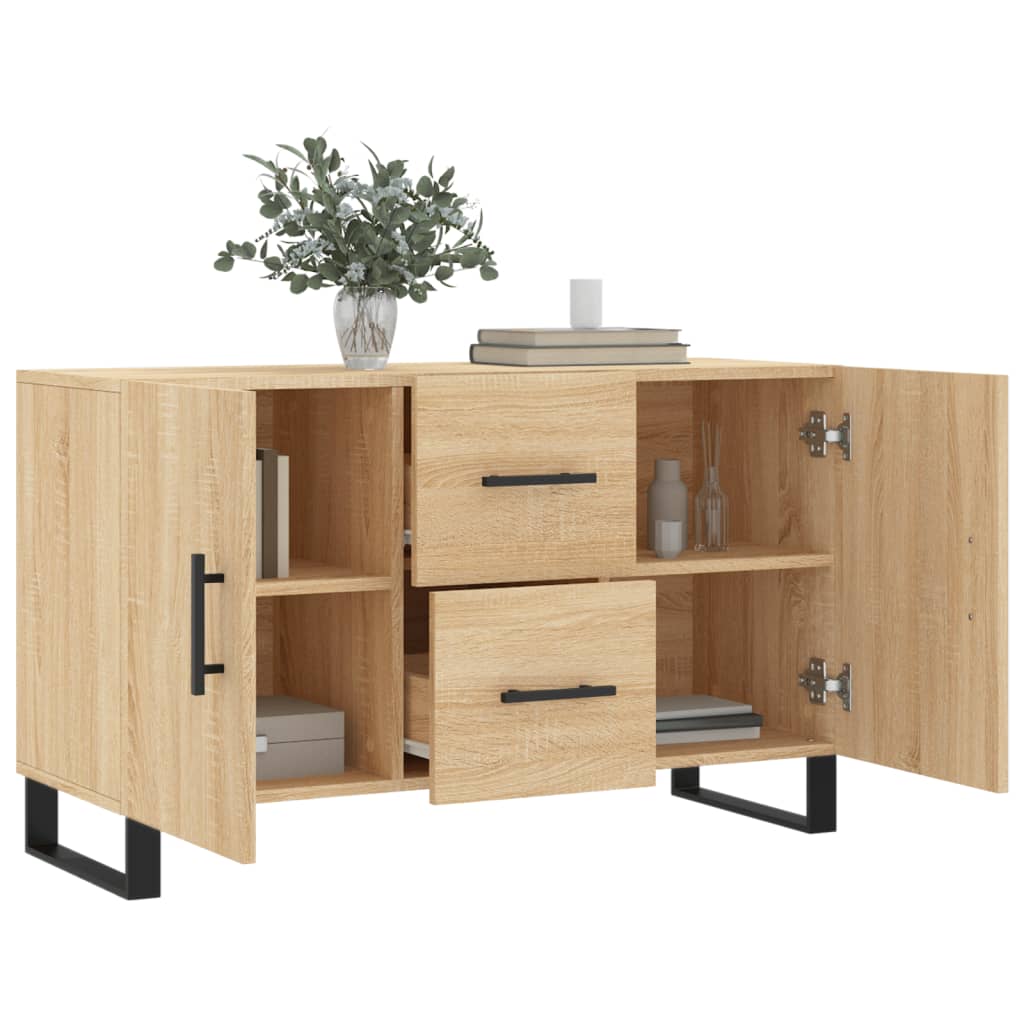 Dressoir 100x36x60 cm bewerkt hout sonoma eikenkleurig is nu te koop bij PeponiXL, paradijselijk wonen!