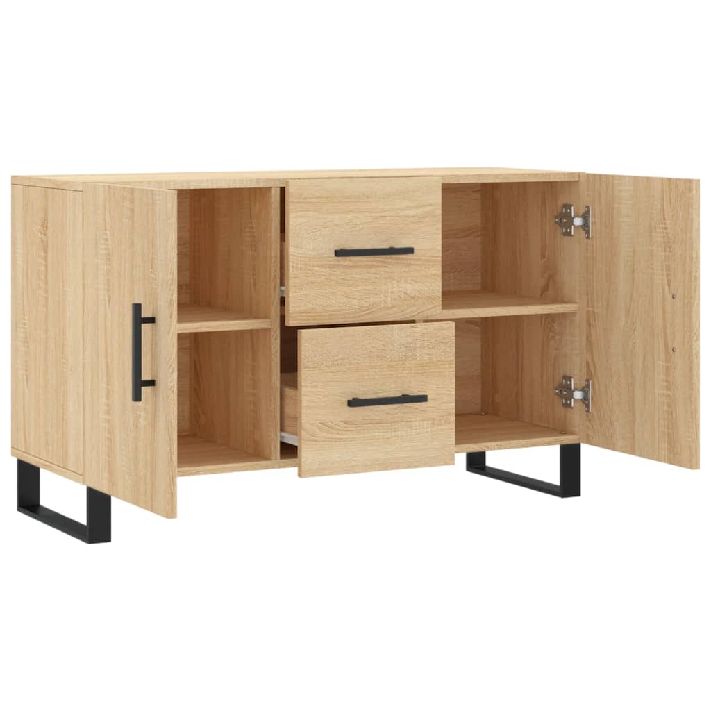 Dressoir 100x36x60 cm bewerkt hout sonoma eikenkleurig is nu te koop bij PeponiXL, paradijselijk wonen!