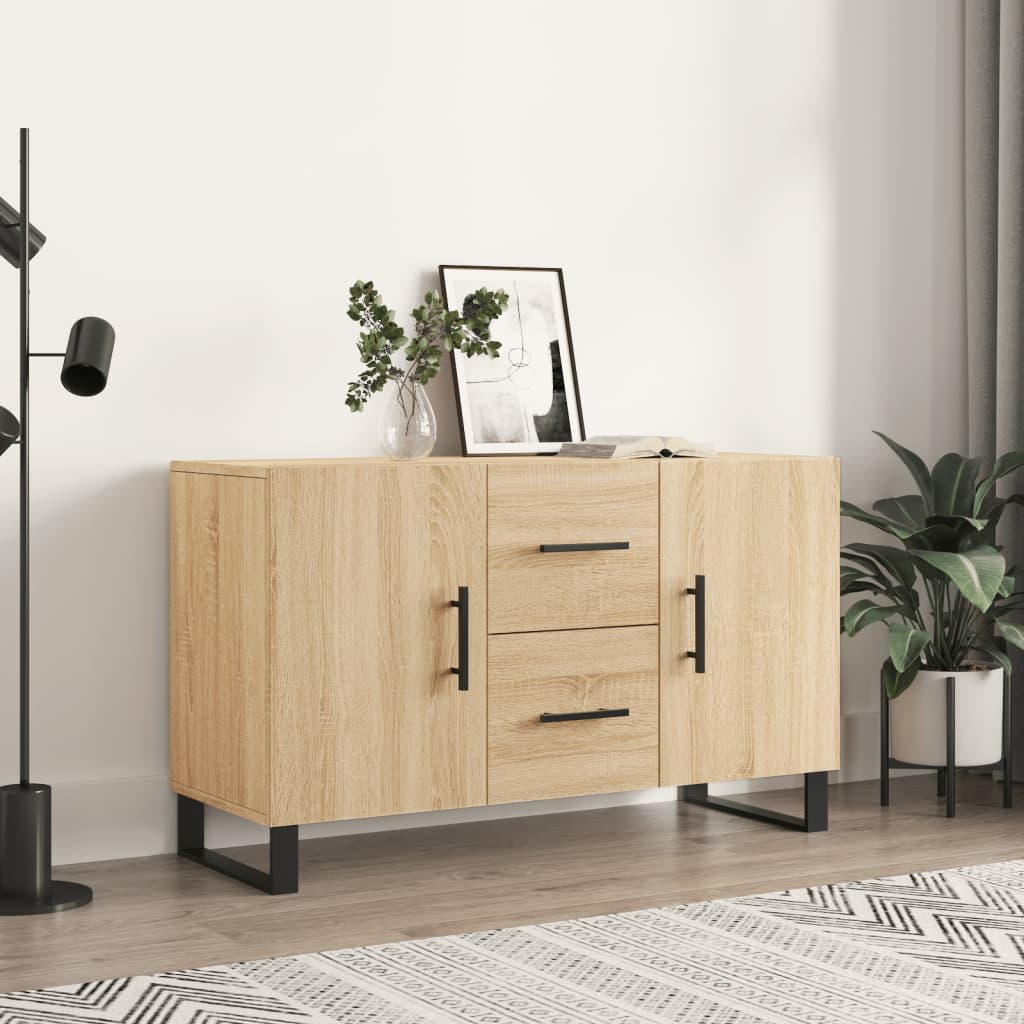 Dressoir 100x36x60 cm bewerkt hout sonoma eikenkleurig is nu te koop bij PeponiXL, paradijselijk wonen!