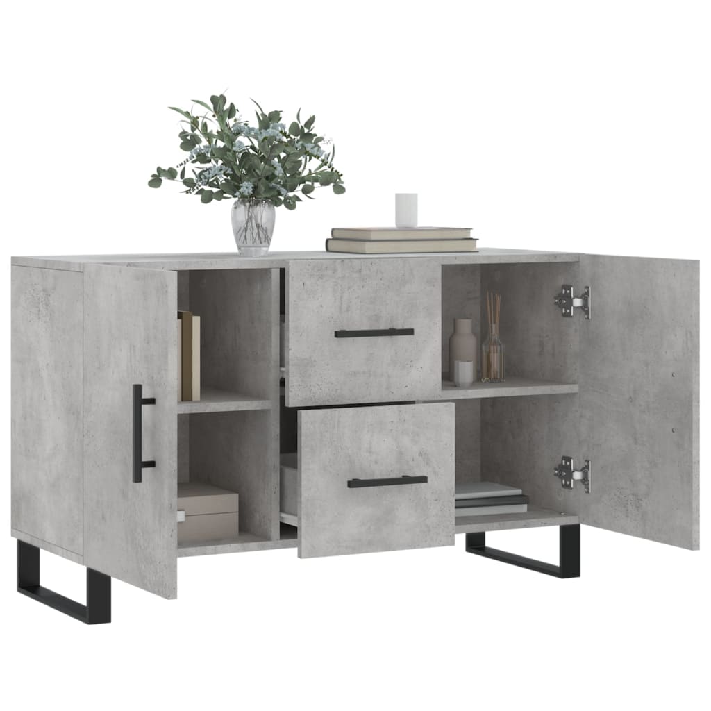 Dressoir 100x36x60 cm bewerkt hout betongrijs is nu te koop bij PeponiXL, paradijselijk wonen!