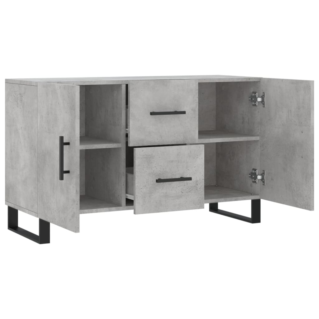 Dressoir 100x36x60 cm bewerkt hout betongrijs is nu te koop bij PeponiXL, paradijselijk wonen!