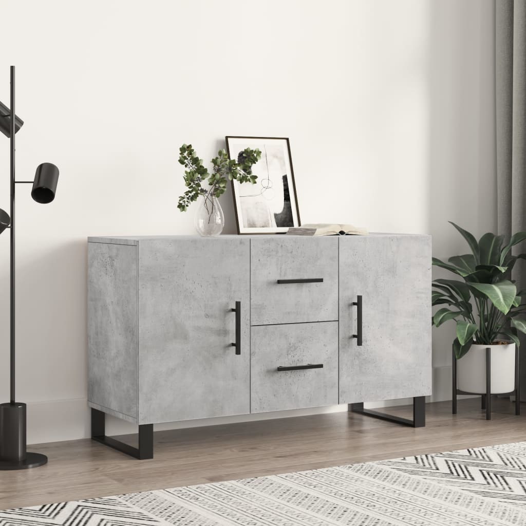 Dressoir 100x36x60 cm bewerkt hout betongrijs is nu te koop bij PeponiXL, paradijselijk wonen!