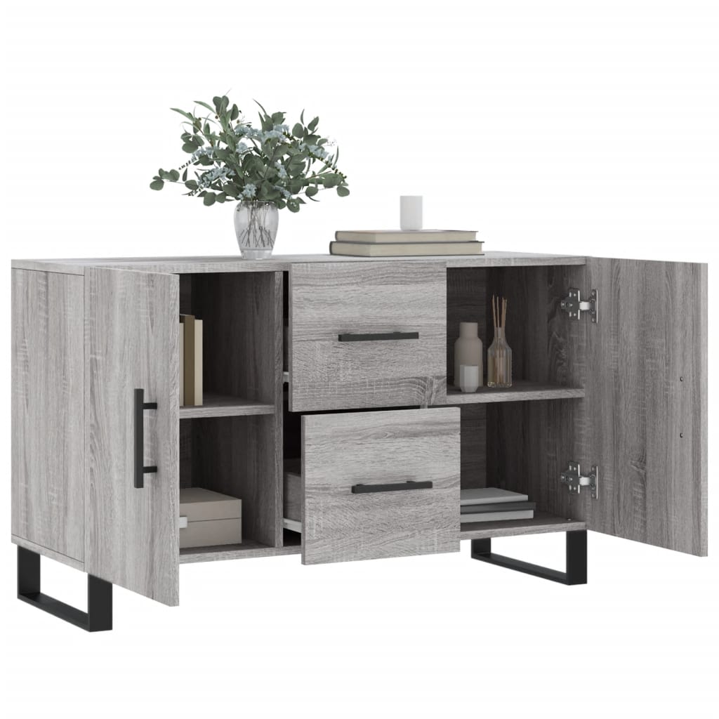 Dressoir 100x36x60 cm bewerkt hout grijs sonoma eikenkleurig is nu te koop bij PeponiXL, paradijselijk wonen!