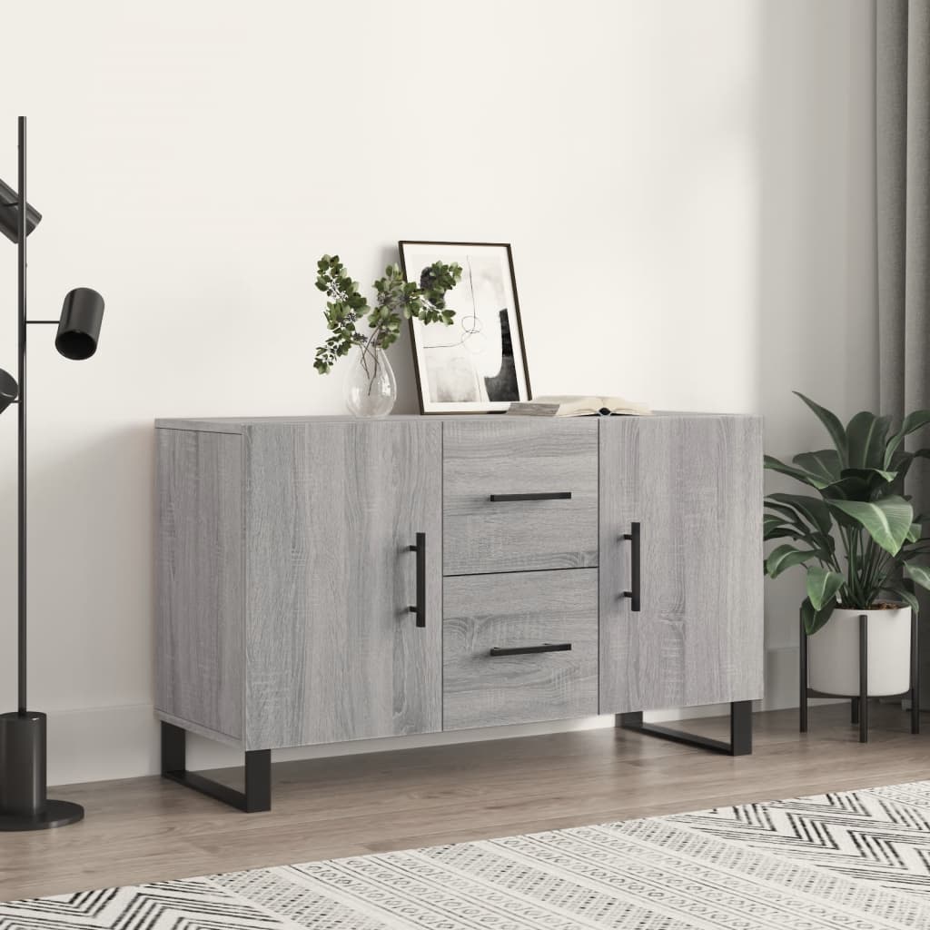 Dressoir 100x36x60 cm bewerkt hout grijs sonoma eikenkleurig is nu te koop bij PeponiXL, paradijselijk wonen!