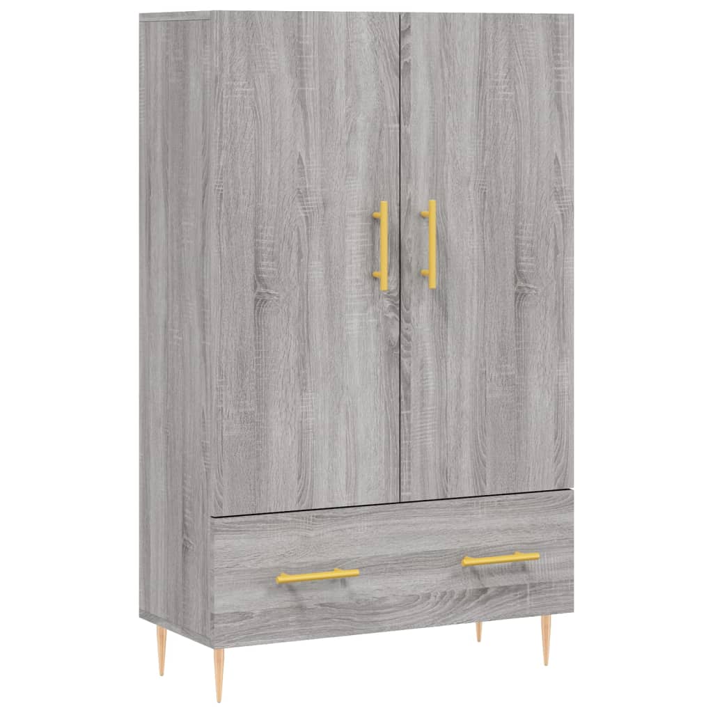 Hoge kast 69,5x31x115 cm bewerkt hout grijs sonoma eikenkleurig