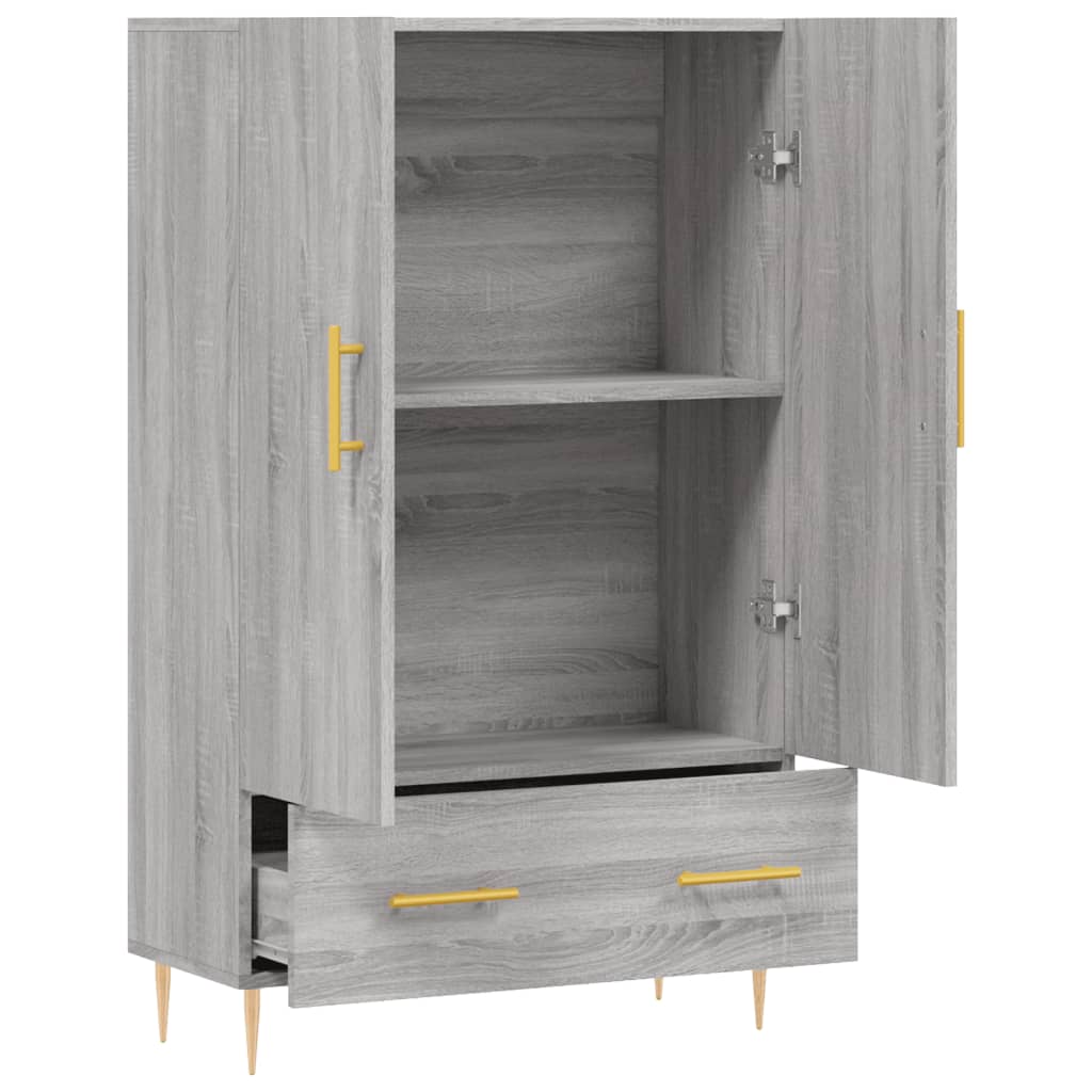Hoge kast 69,5x31x115 cm bewerkt hout grijs sonoma eikenkleurig