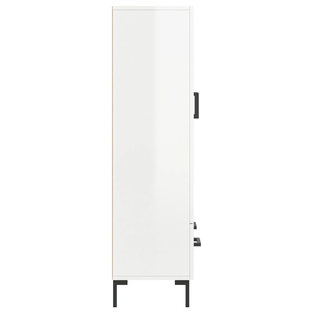 Hoge kast 69,5x31x115 cm bewerkt hout hoogglans wit is nu te koop bij PeponiXL, paradijselijk wonen!