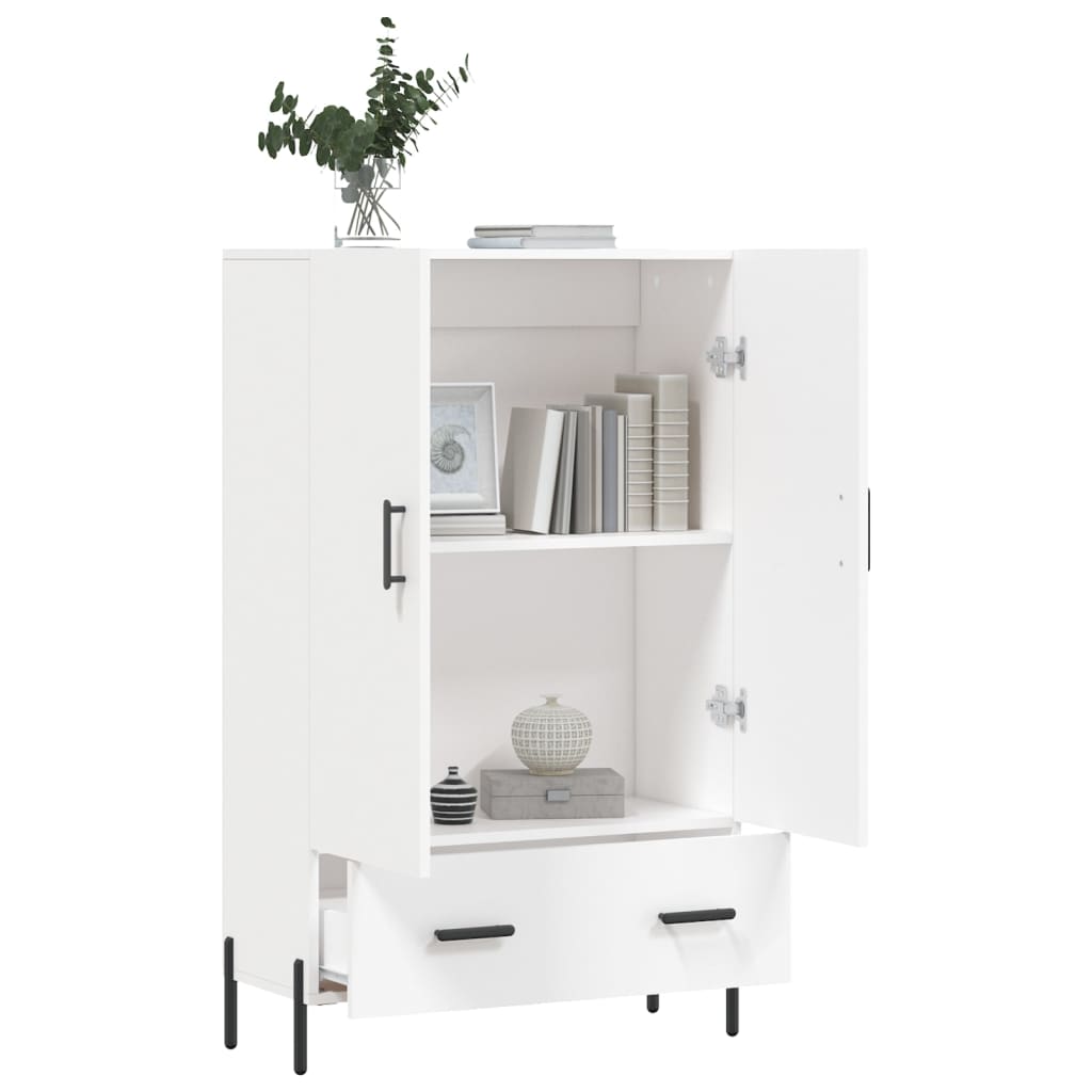 Hoge kast 69,5x31x115 cm bewerkt hout wit is nu te koop bij PeponiXL, paradijselijk wonen!
