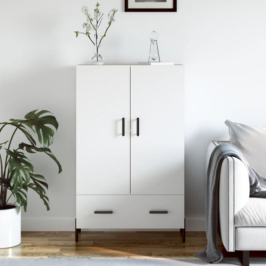Hoge kast 69,5x31x115 cm bewerkt hout wit is nu te koop bij PeponiXL, paradijselijk wonen!