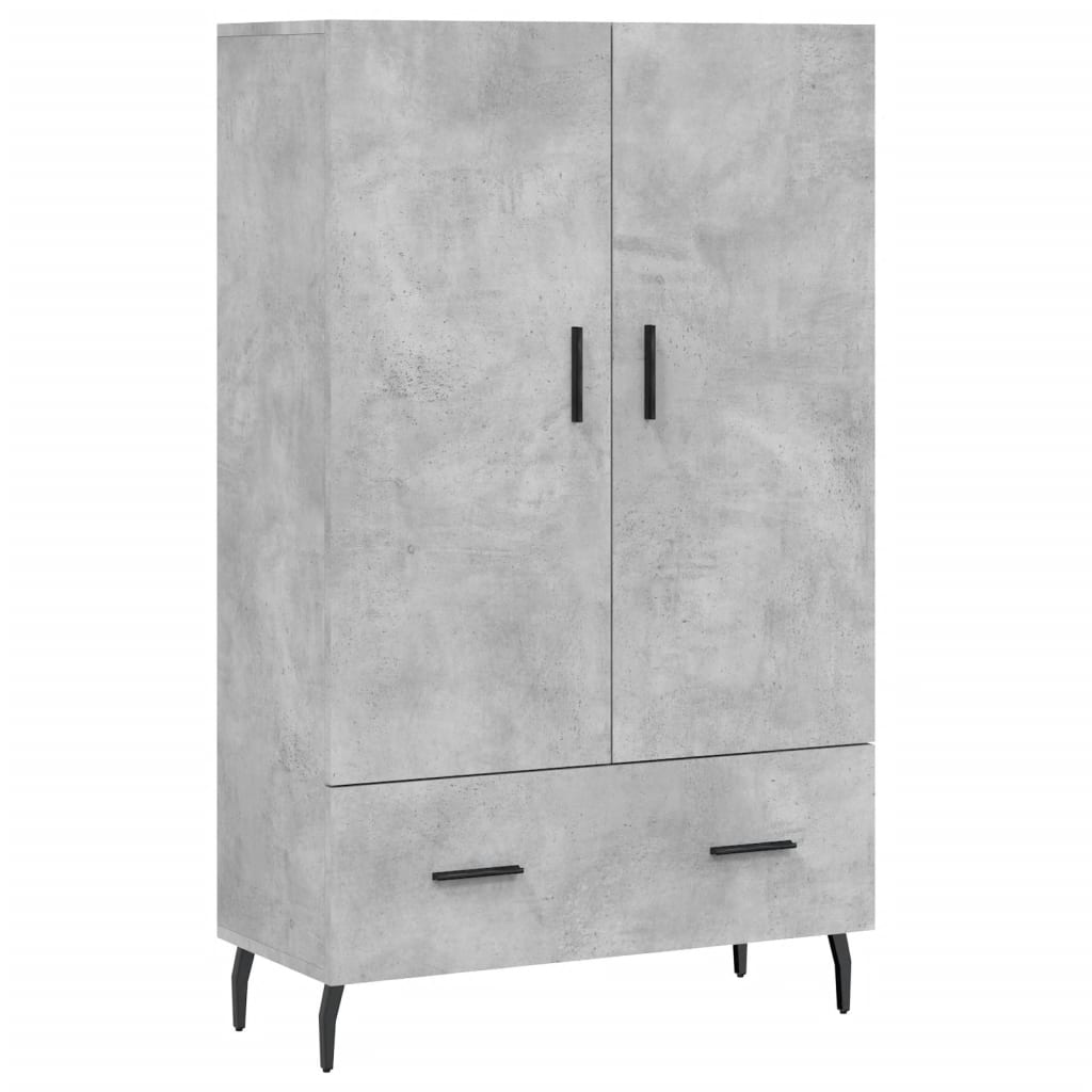 Hoge kast 69,5x31x115 cm bewerkt hout betongrijs is nu te koop bij PeponiXL, paradijselijk wonen!