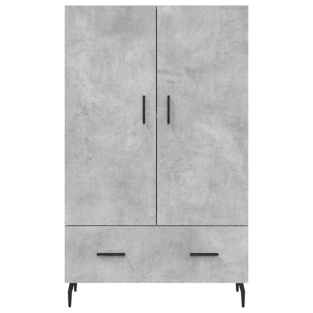 Hoge kast 69,5x31x115 cm bewerkt hout betongrijs is nu te koop bij PeponiXL, paradijselijk wonen!