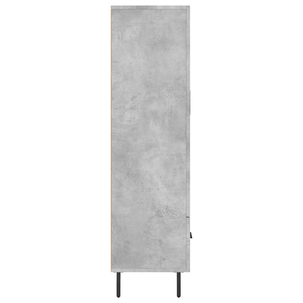 Hoge kast 69,5x31x115 cm bewerkt hout betongrijs is nu te koop bij PeponiXL, paradijselijk wonen!