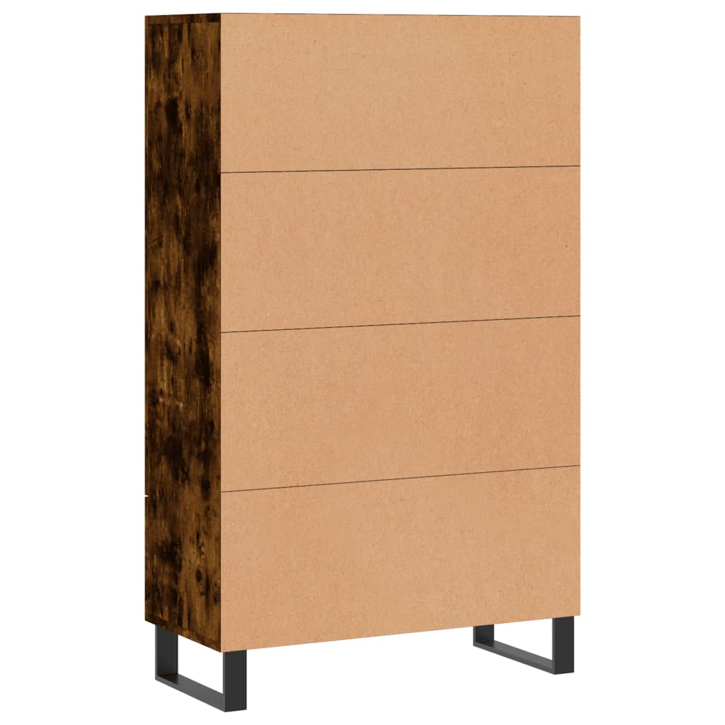 Hoge kast 69,5x31x115 cm bewerkt hout gerookt eikenkleurig is nu te koop bij PeponiXL, paradijselijk wonen!