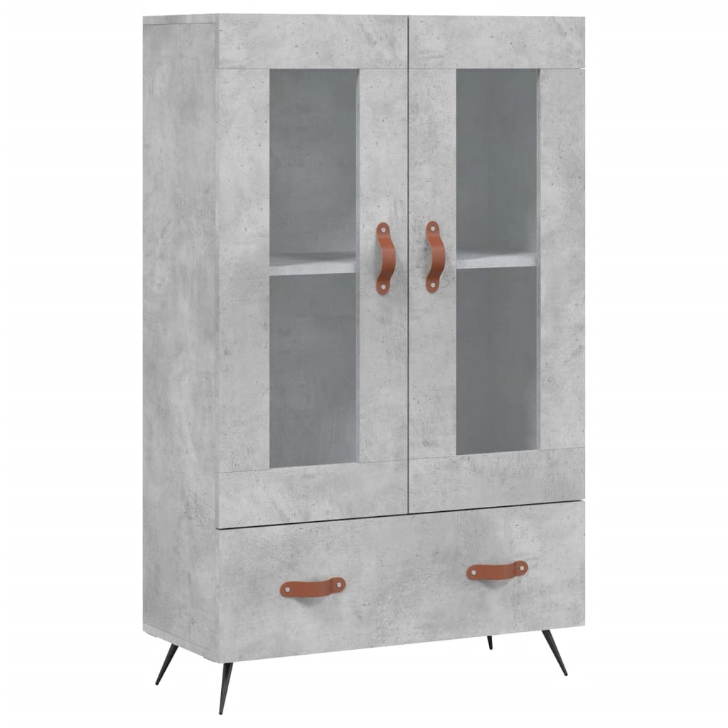 Hoge kast 69,5x31x115 cm bewerkt hout betongrijs is nu te koop bij PeponiXL, paradijselijk wonen!