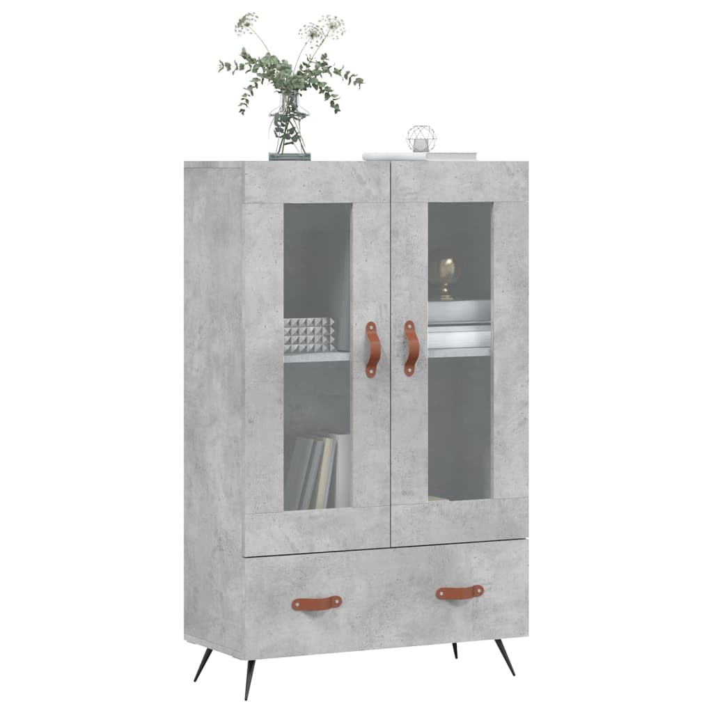 Hoge kast 69,5x31x115 cm bewerkt hout betongrijs is nu te koop bij PeponiXL, paradijselijk wonen!