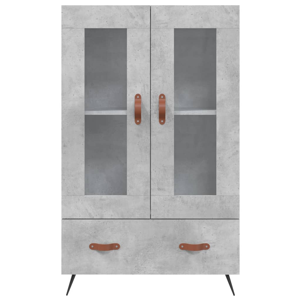 Hoge kast 69,5x31x115 cm bewerkt hout betongrijs is nu te koop bij PeponiXL, paradijselijk wonen!