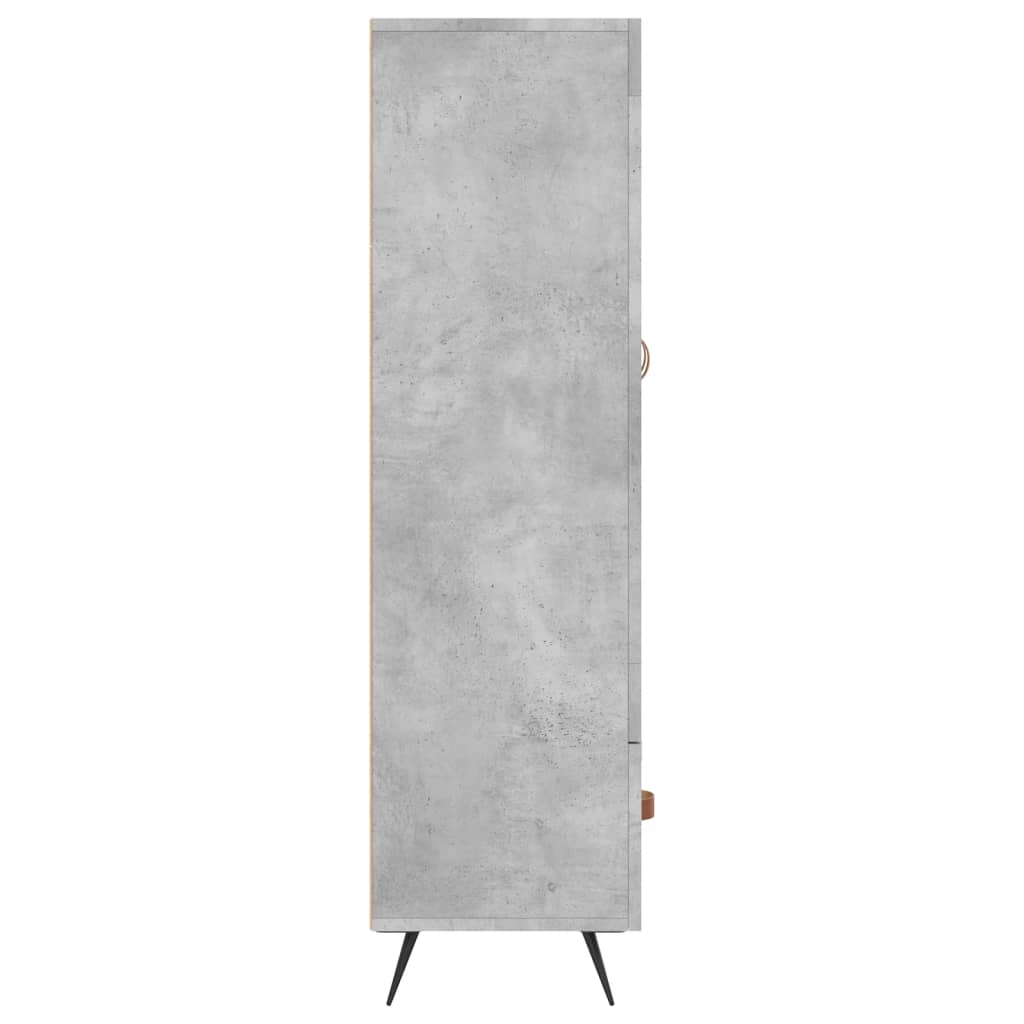 Hoge kast 69,5x31x115 cm bewerkt hout betongrijs is nu te koop bij PeponiXL, paradijselijk wonen!