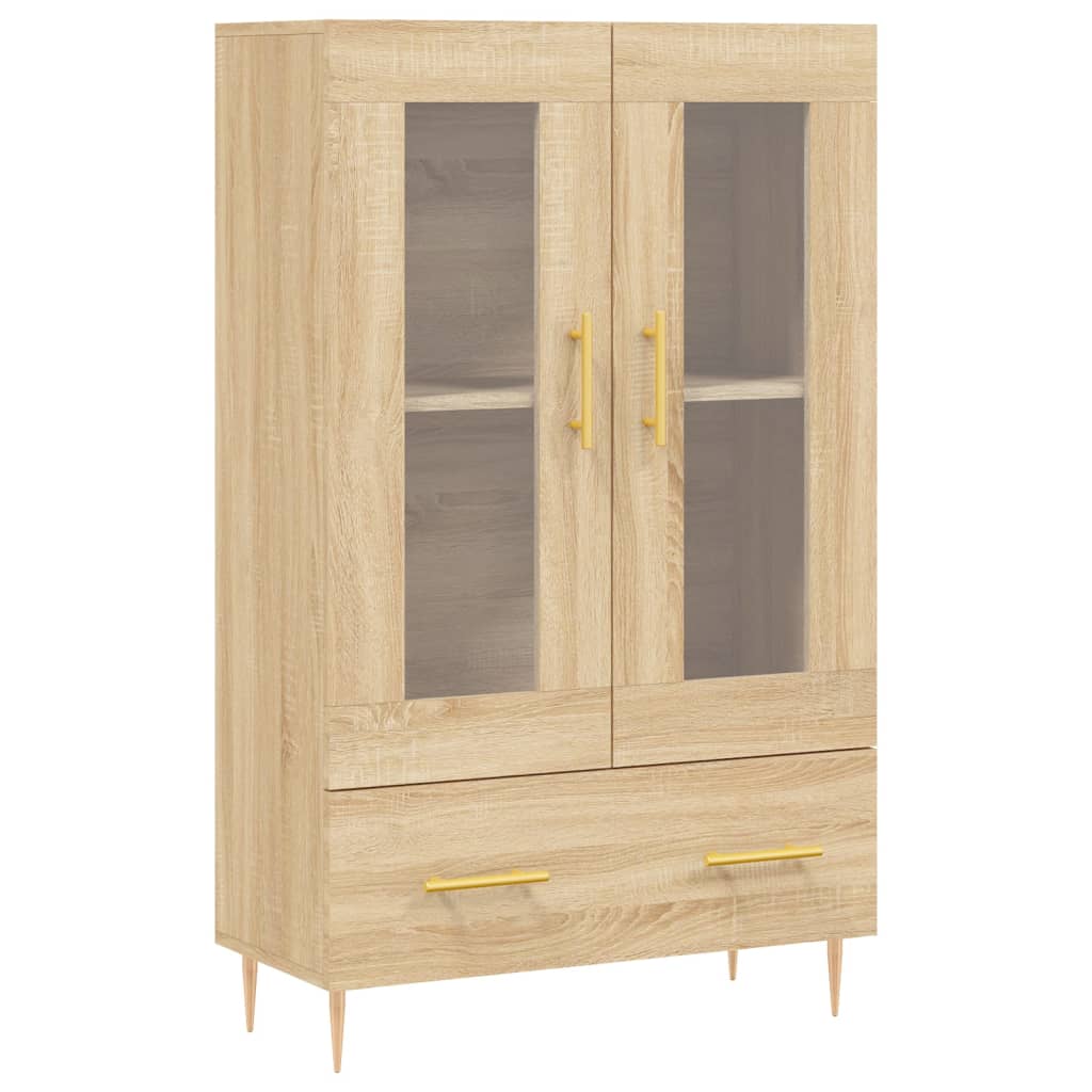 Hoge kast 69,5x31x115 cm bewerkt hout sonoma eikenkleurig is nu te koop bij PeponiXL, paradijselijk wonen!