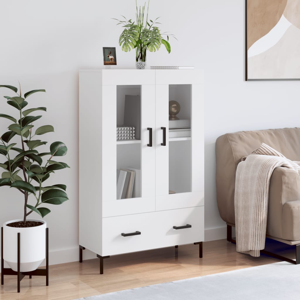 Hoge kast 69,5x31x115 cm bewerkt hout wit is nu te koop bij PeponiXL, paradijselijk wonen!