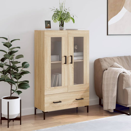 Hoge kast 69,5x31x115 cm bewerkt hout sonoma eikenkleurig is nu te koop bij PeponiXL, paradijselijk wonen!