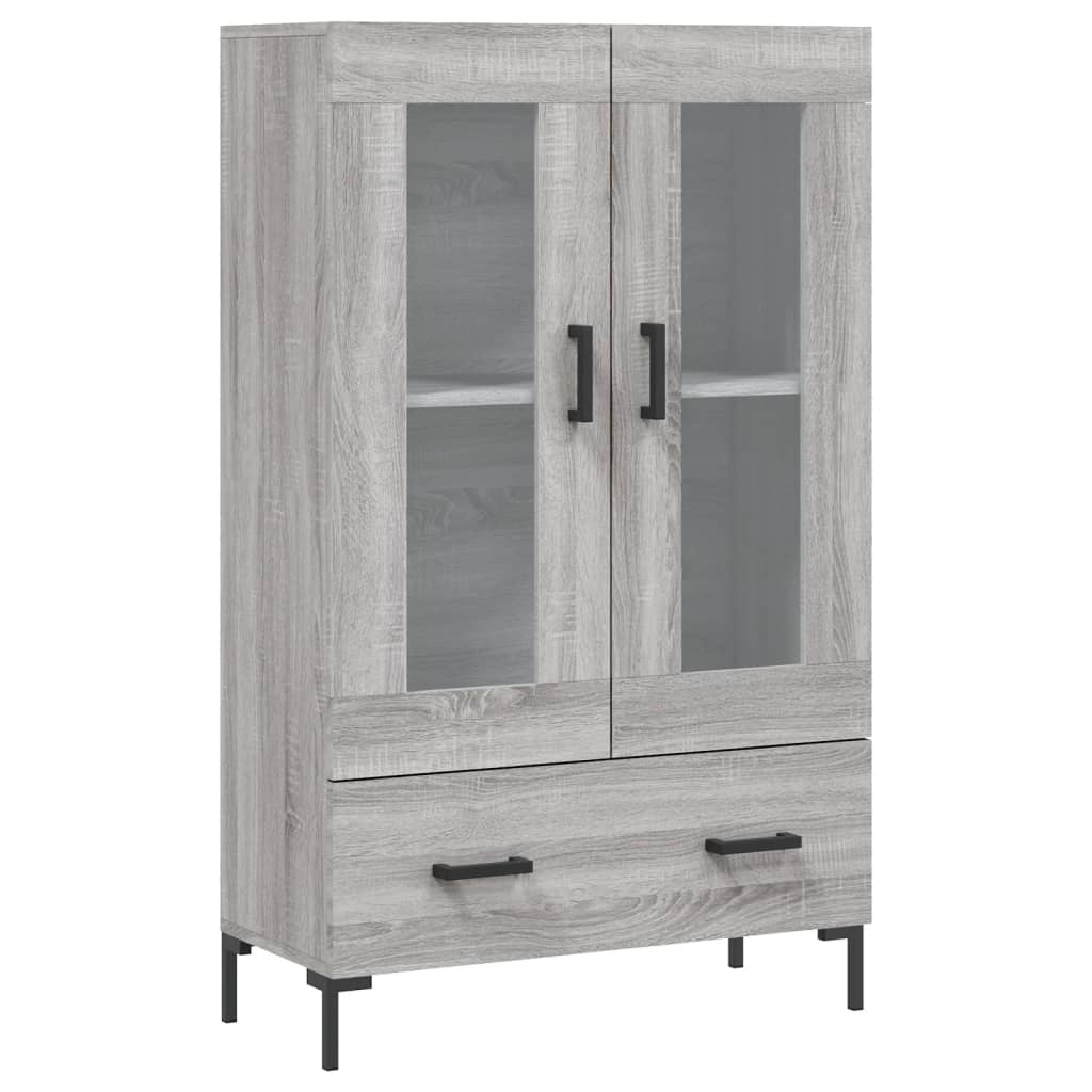 Hoge kast 69,5x31x115 cm bewerkt hout grijs sonoma eikenkleurig is nu te koop bij PeponiXL, paradijselijk wonen!