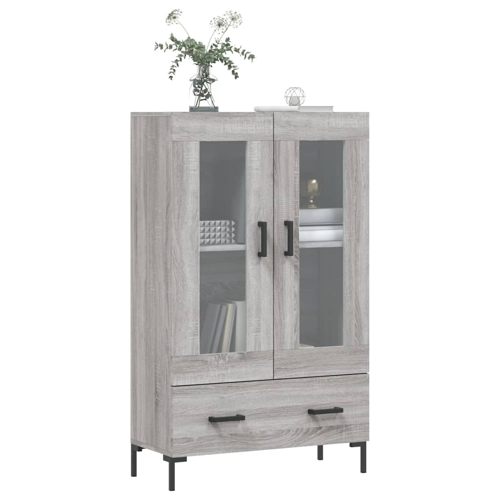 Hoge kast 69,5x31x115 cm bewerkt hout grijs sonoma eikenkleurig is nu te koop bij PeponiXL, paradijselijk wonen!