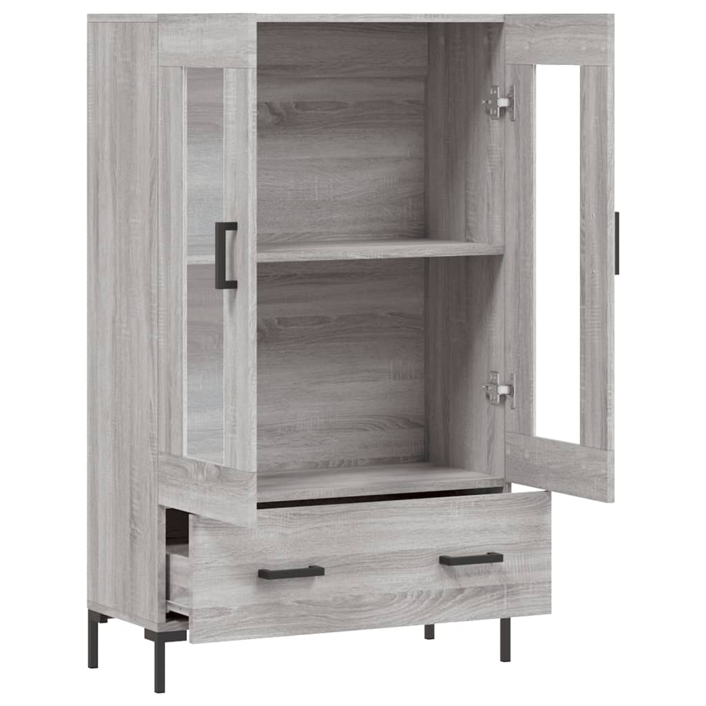 Hoge kast 69,5x31x115 cm bewerkt hout grijs sonoma eikenkleurig is nu te koop bij PeponiXL, paradijselijk wonen!