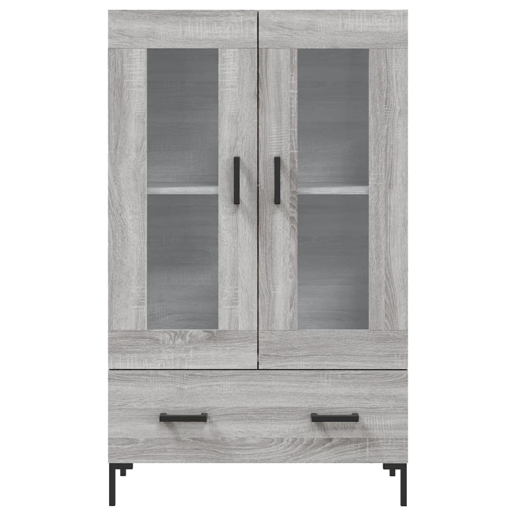 Hoge kast 69,5x31x115 cm bewerkt hout grijs sonoma eikenkleurig is nu te koop bij PeponiXL, paradijselijk wonen!