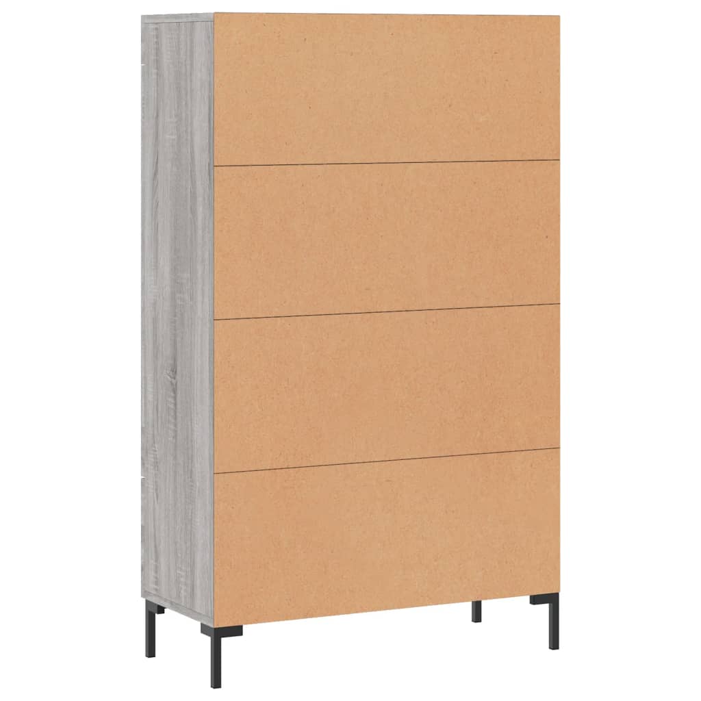 Hoge kast 69,5x31x115 cm bewerkt hout grijs sonoma eikenkleurig is nu te koop bij PeponiXL, paradijselijk wonen!