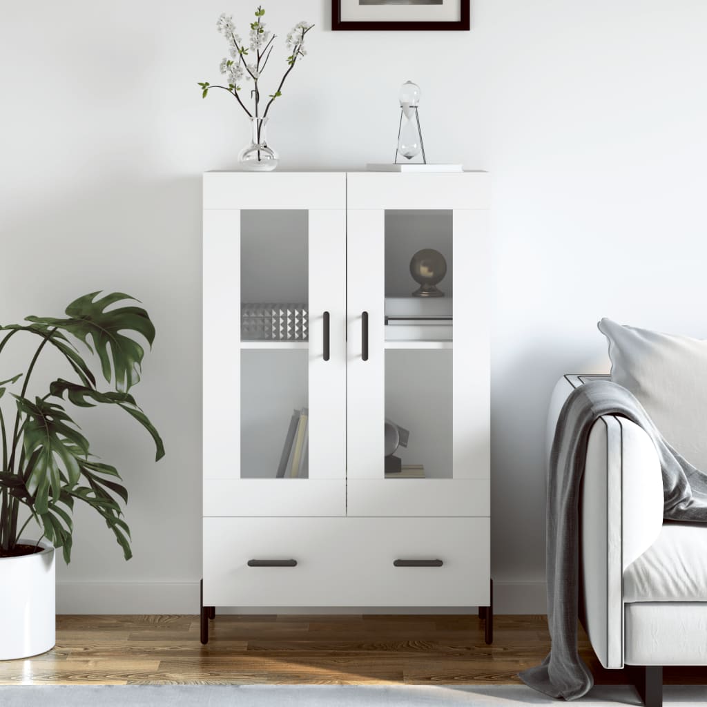Hoge kast 69,5x31x115 cm bewerkt hout wit is nu te koop bij PeponiXL, paradijselijk wonen!